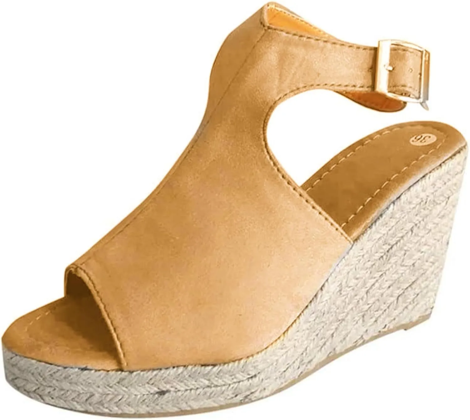 Ladmiple Summer Sandals for Women 2023 Platform Slip On Shoes Wedge Sandals Open Toe Comfy Dressy High Heel Wedge Sandal