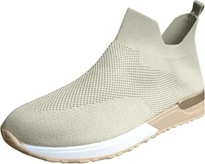 Ladmiple Walking Shoes Women Arch Support Slip On Sneakers Comfort Light Weight Mesh Casual Athletic Tennis Running Sneakers