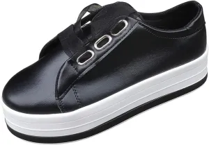 Ladmiple Womens Shoes Dressy Casual Loafers Lace Up Leather Sneaker Fashion Comfortable Slip On Platform Walking Shoes