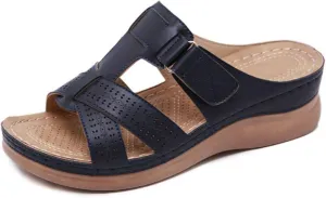 Lausiuoe Comfortable Orthopedic Sandals For Women Dressy Summer Walking Orthotic Flip Flops For Flat Feet with Arch Support