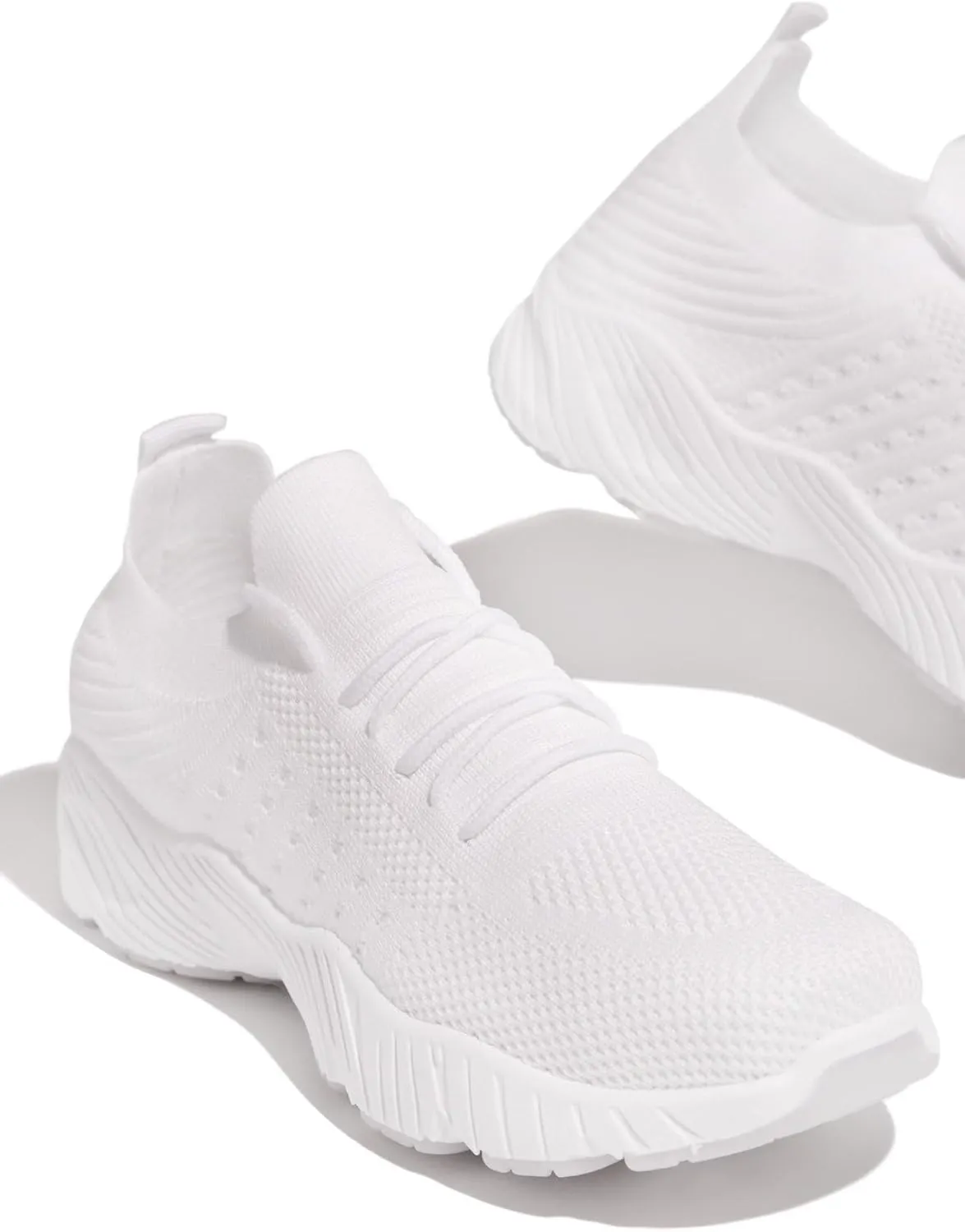 Lausiuoe Running Shoes For Women Arch Support Walking Tennis Shoes Slip On Memory Foam Lightweight Casual Gym Sneakers