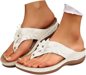 Lausiuoe Sandals For Women 2025 Comfortable Walking Orthotic Thong Flip Flops Orthopedic Slippers Arch Support Summer Slides