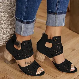 Lausiuoe Women Sandals,Womens Open Toe Ankle Strap Chunky Block High Heel Pump Sandals Casual Dressy Summer Sandals