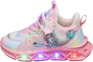 LED Light Up Shoes for Girls Kids Toddler Breathable Flashing Sneakers Breathable Toddler Girl Athletic Shoes Size 8