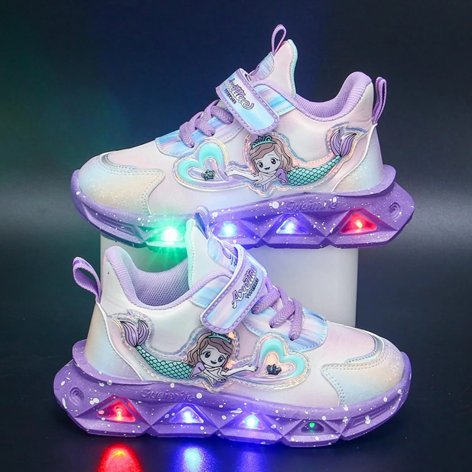 LED Light Up Shoes for Girls Kids Toddler Breathable Flashing Sneakers Breathable Toddler Girl Athletic Shoes Size 8