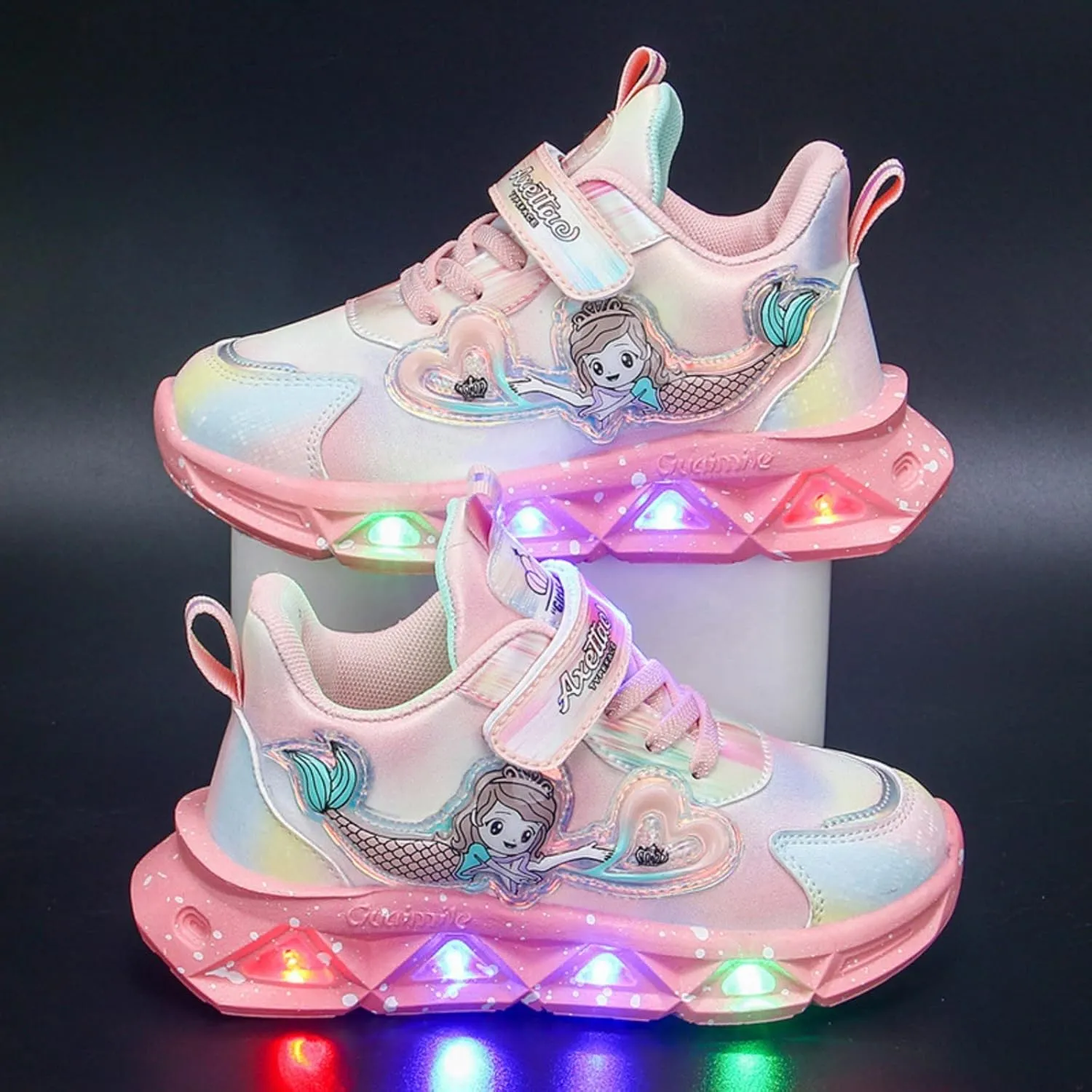LED Light Up Shoes for Girls Kids Toddler Breathable Flashing Sneakers Breathable Toddler Girl Athletic Shoes Size 8