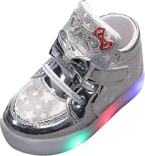 Light Up Shoes Non-Slip High Top Slip On Shoes Lac𝐞 Up Bow Walking Shoes Wide Toe Box Warm Led Snow Boots