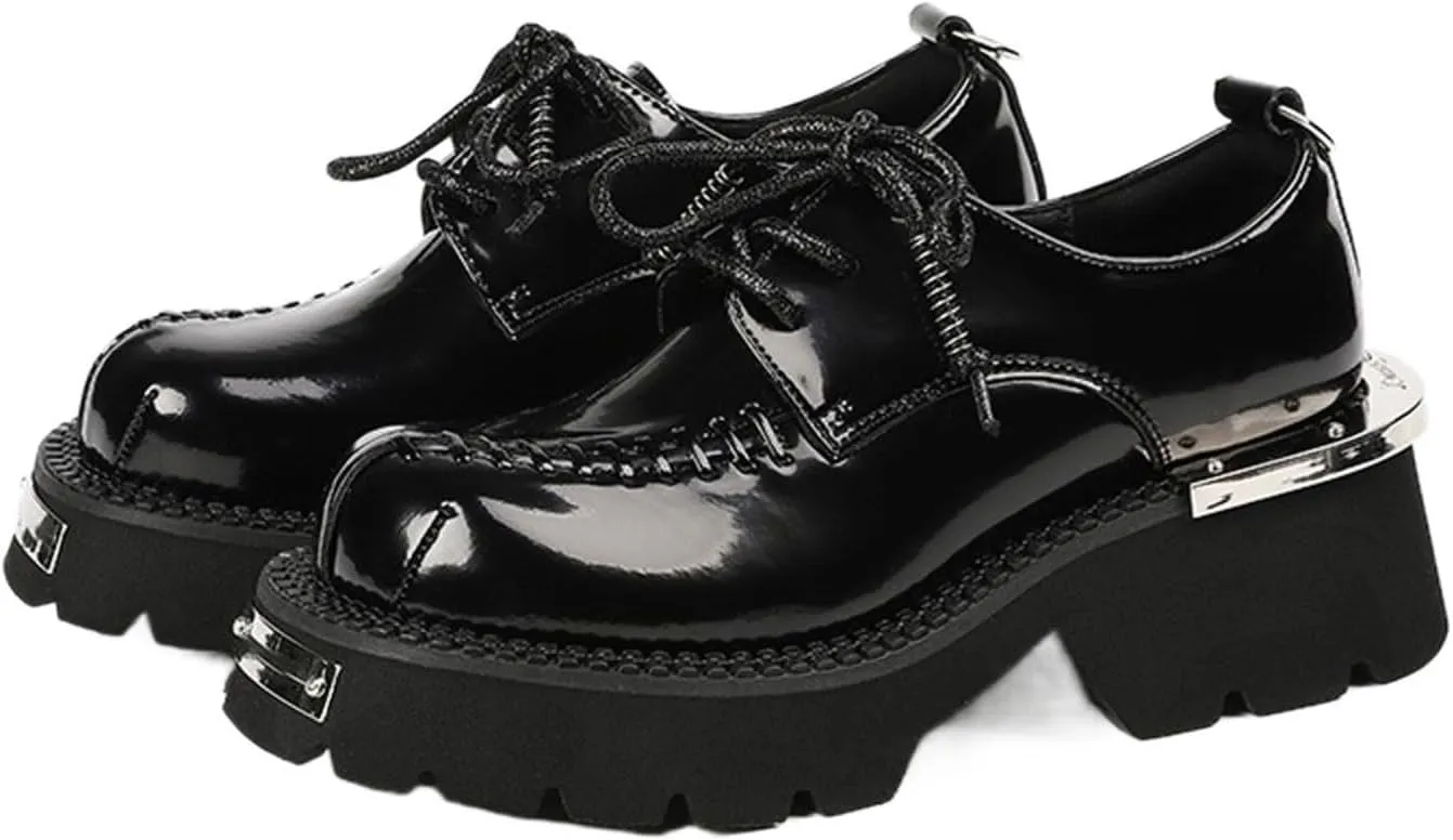 Loafers for Women Women's Casual Lace-Up Flat Shoes Black Round Head Everyday Footwear