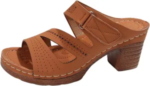 Low Block Chunky Heels Sandals for Women 2025 Sexy Platform Heels for Women Boho Comfortable Open Toe Sandals Summer Casual & Party Sandal Adjustable Slide Walking Shoes Summer Slippers 2025