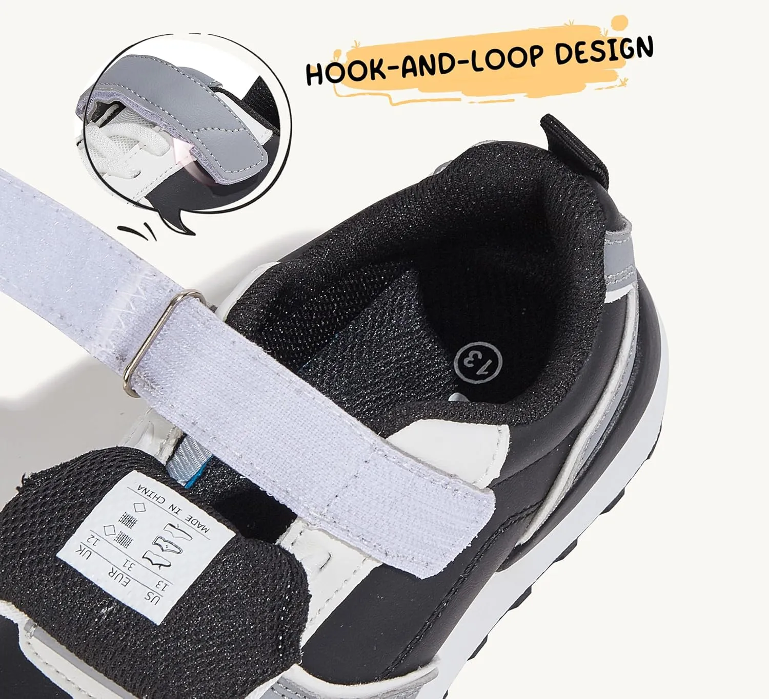 LUCKY STEP Kids Sneakers for Girls Boys Running Non-Slip Tennis Casual Walking Shoes Hook and Loop Unisex-Child Storybook Shoes for Big Kids, Little Kids & Toddlers