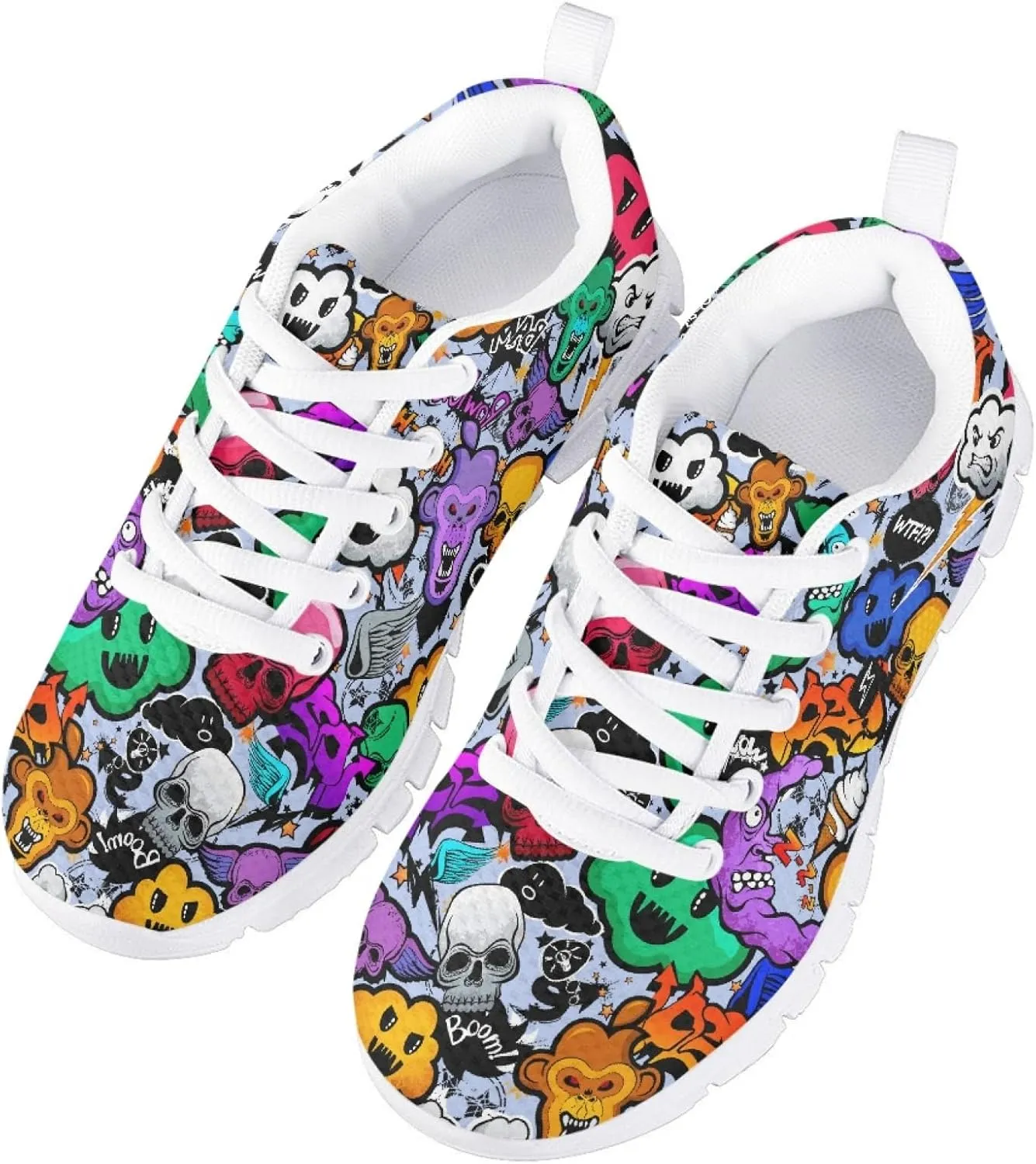 MARSVOVO School Shoes for Boys Girls Lace-up Lightweight Breathable Athletic Flexible Walking Shoes for Kids Most Comfortable Casual Classic Fashion Playing Sports Shoes