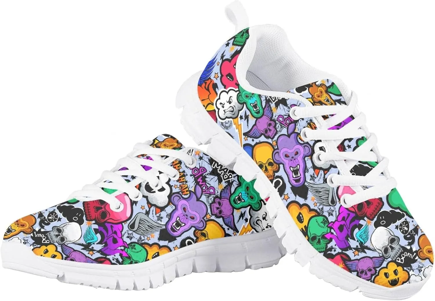 MARSVOVO School Shoes for Boys Girls Lace-up Lightweight Breathable Athletic Flexible Walking Shoes for Kids Most Comfortable Casual Classic Fashion Playing Sports Shoes