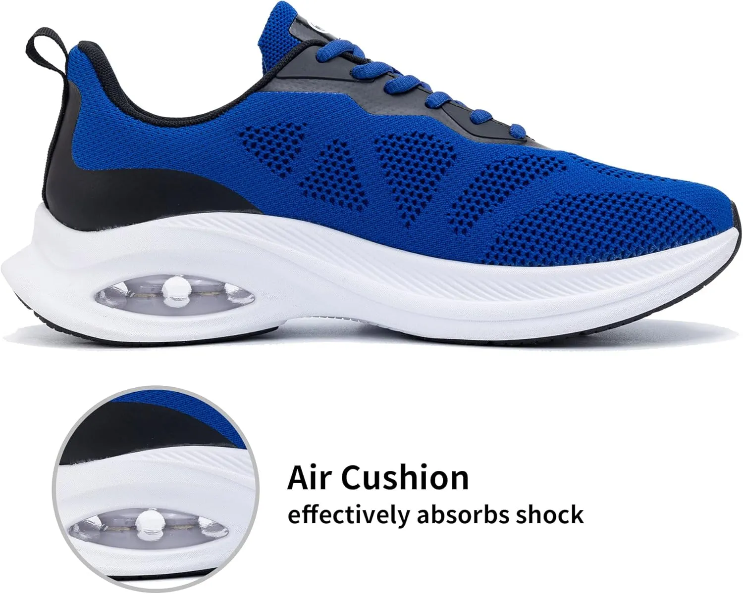 Men Air Running Shoes with Dual Cushions Breathable Lightweight Tennis Walking Sneakers Memory Foam Athletic Sport Shoes