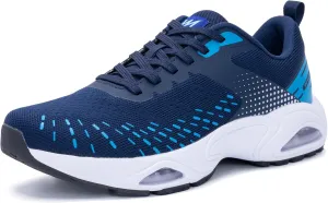 Men Air Running Shoes with Dual Cushions Breathable Lightweight Tennis Walking Sneakers Memory Foam Athletic Sport Shoes