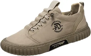 Men Low Top Breathable Casual Walking Shoes Canvas Mens Leather Shoes Casual Wide Sneaker