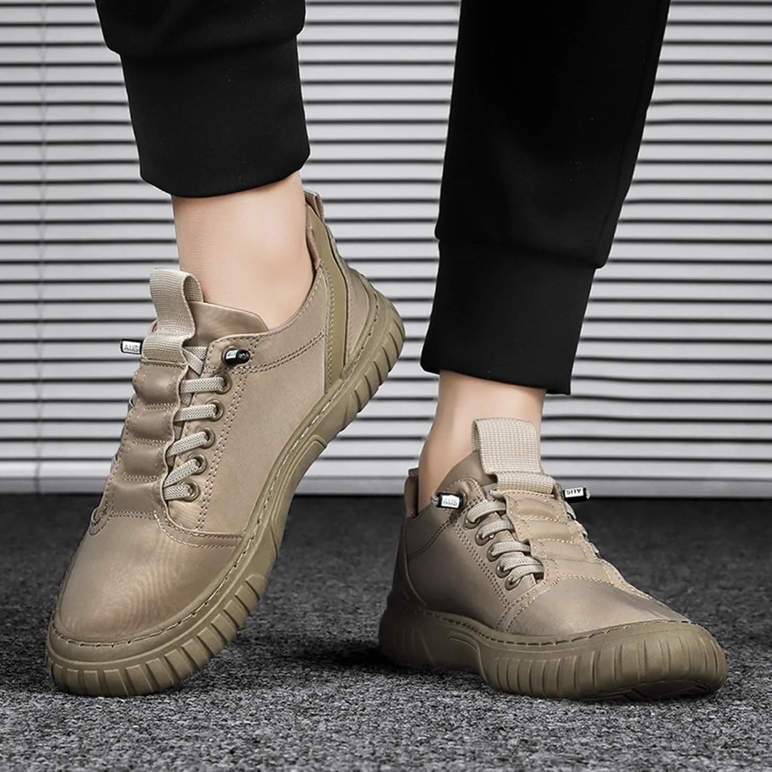 Men Low Top Breathable Casual Walking Shoes Canvas Mens Leather Shoes Casual Wide Sneaker