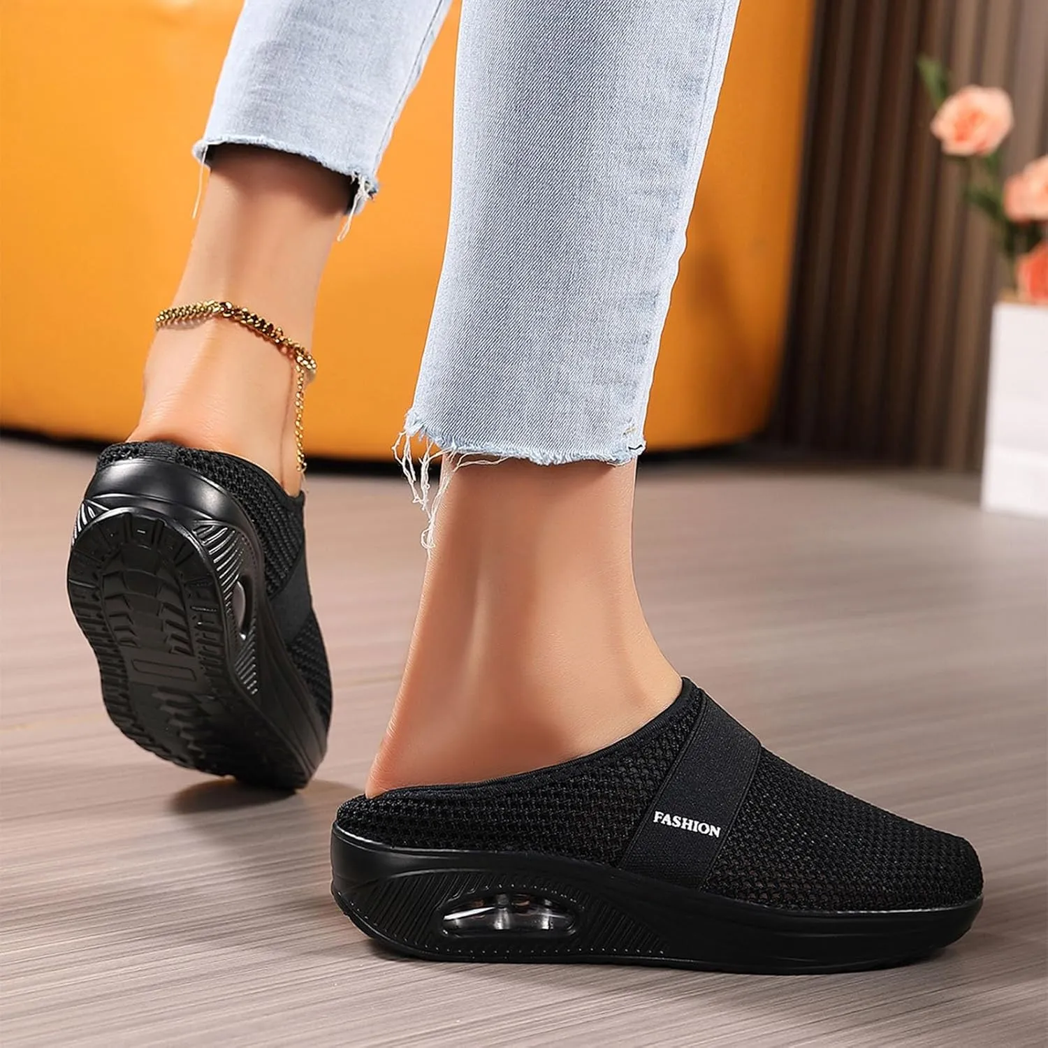 Men Slip on Walking Shoes Air Cushion Casual Dressy Memory Foam Breathable Fashion Sneakers Non Slip Arch Support Cushioning Athletic Running Shoes