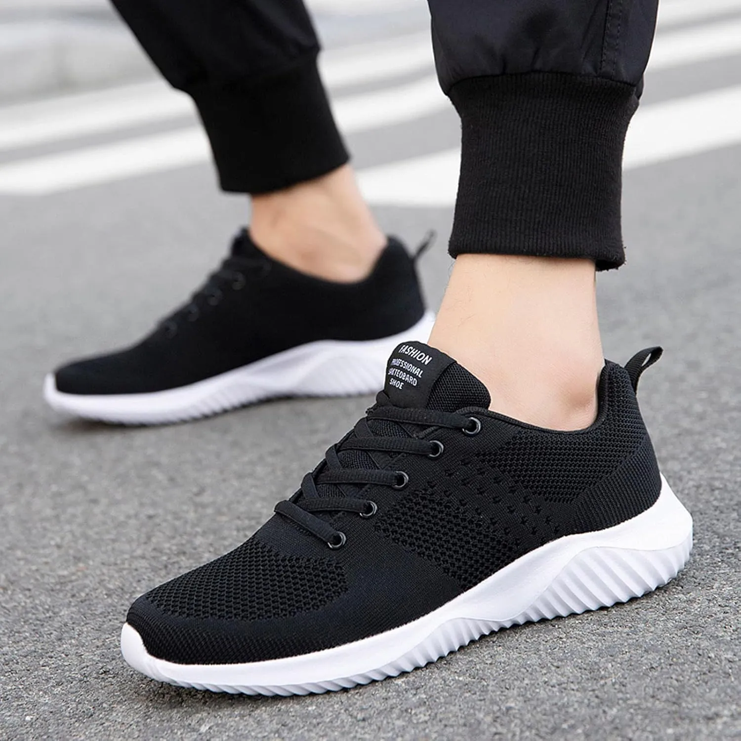 Men Slip on Walking Shoes Comfortable Memory Foam Breathable Fashion Sneakers Non Slip Arch Support Vacation Training Gym Shoes Wide Width