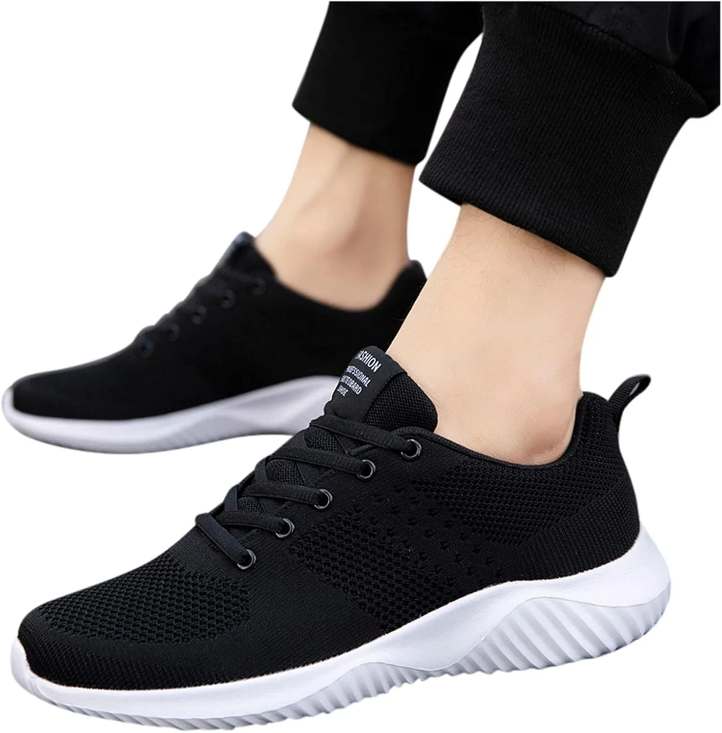 Men Slip on Walking Shoes Comfortable Memory Foam Breathable Fashion Sneakers Non Slip Arch Support Vacation Training Gym Shoes Wide Width