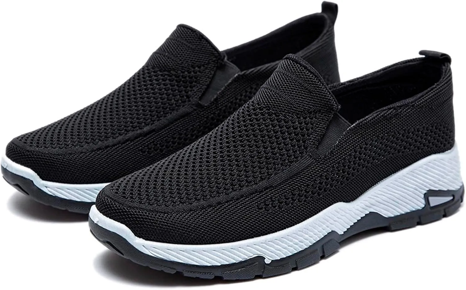 Men Slip on Walking Shoes Comfortable Memory Foam Breathable Fashion Sneakers Non Slip Indoor Outdoor Training Gym Shoes Wide Width