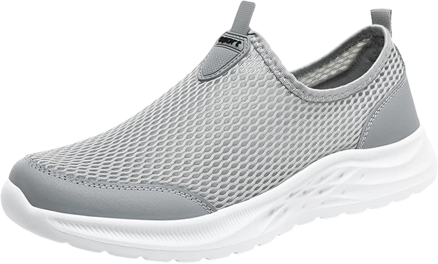 Men Sports Shoes Fashionable New Pattern Mesh Hollow Breathable Comfortable Flat Bottom Lightweight Sneaker Crease Men