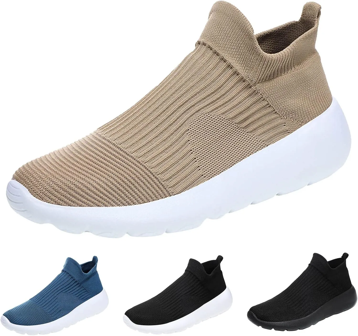 Men's Breathable Barefoot Shoes Comfortable Breathable Stretch Canvas Slip On Sneaker Barefoot Minimalist Shoes