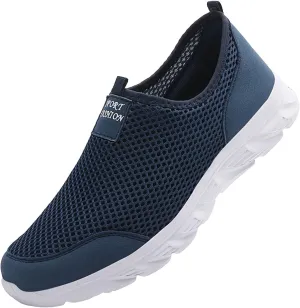 Men's Breathable Barefoot Shoes Lightweight Breathable Walking Shoe Gym Tennis Convenient Elderly Slip on Shoes