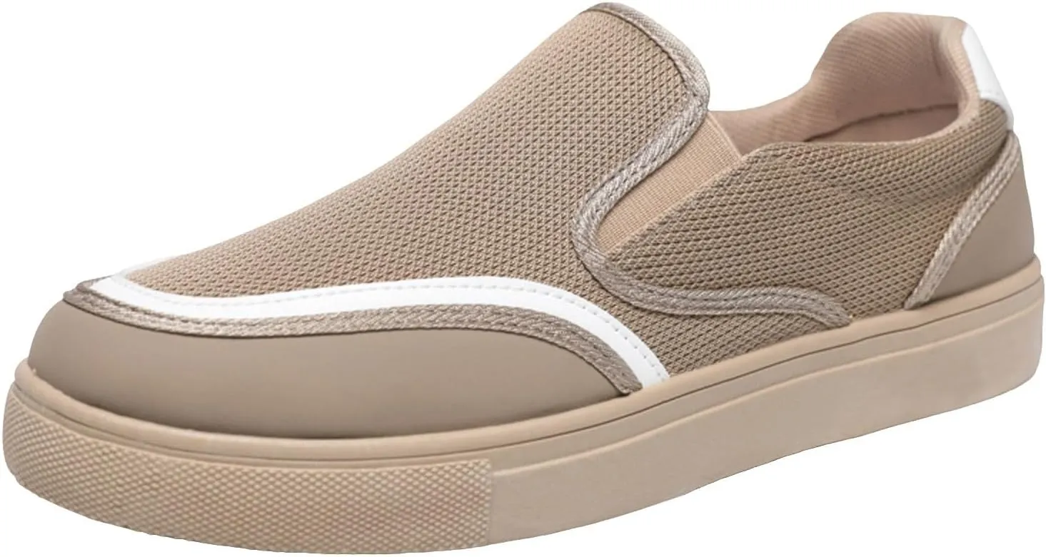Mens Breathable Slip on Dress Shoes Breathable Casual Comfortable Walking Sneaker Soft Flat Soled Elderly Shoes