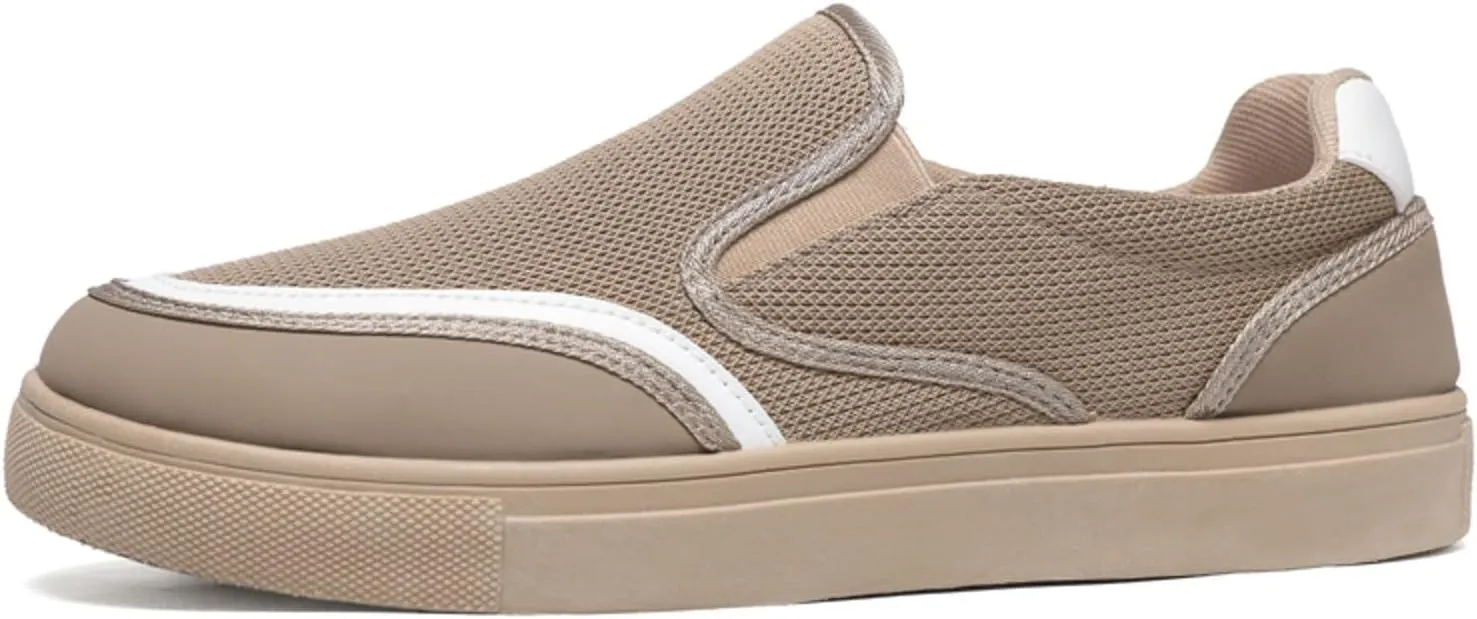 Mens Breathable Slip on Dress Shoes Breathable Casual Comfortable Walking Sneaker Soft Flat Soled Elderly Shoes