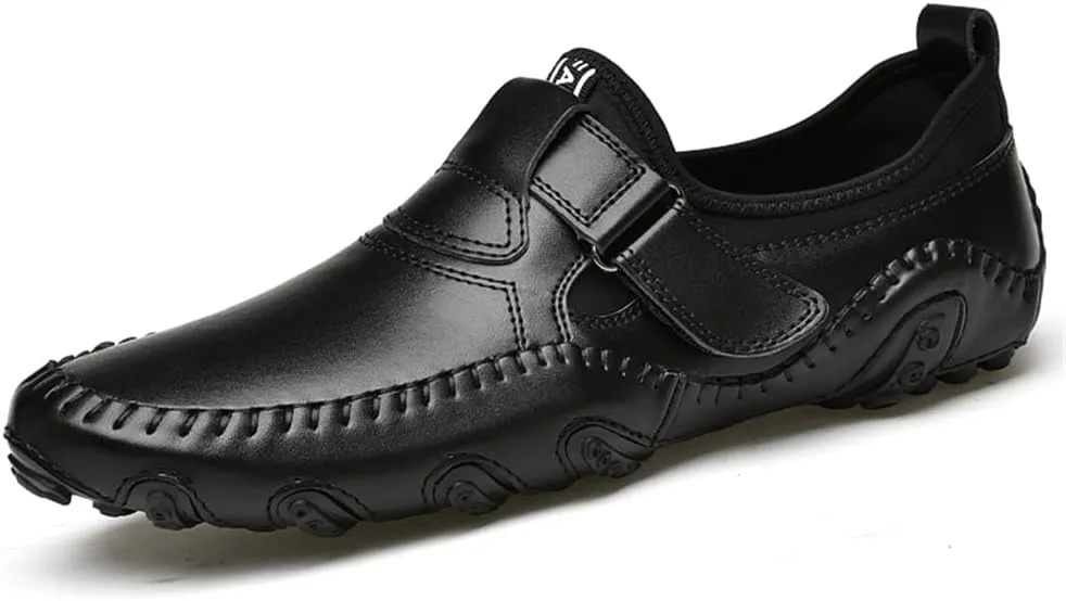 Men's Classic Leather Casual Shoes Office Casual Slip on Loafers Men's Soft and Comfortable Driving Walking Shoes