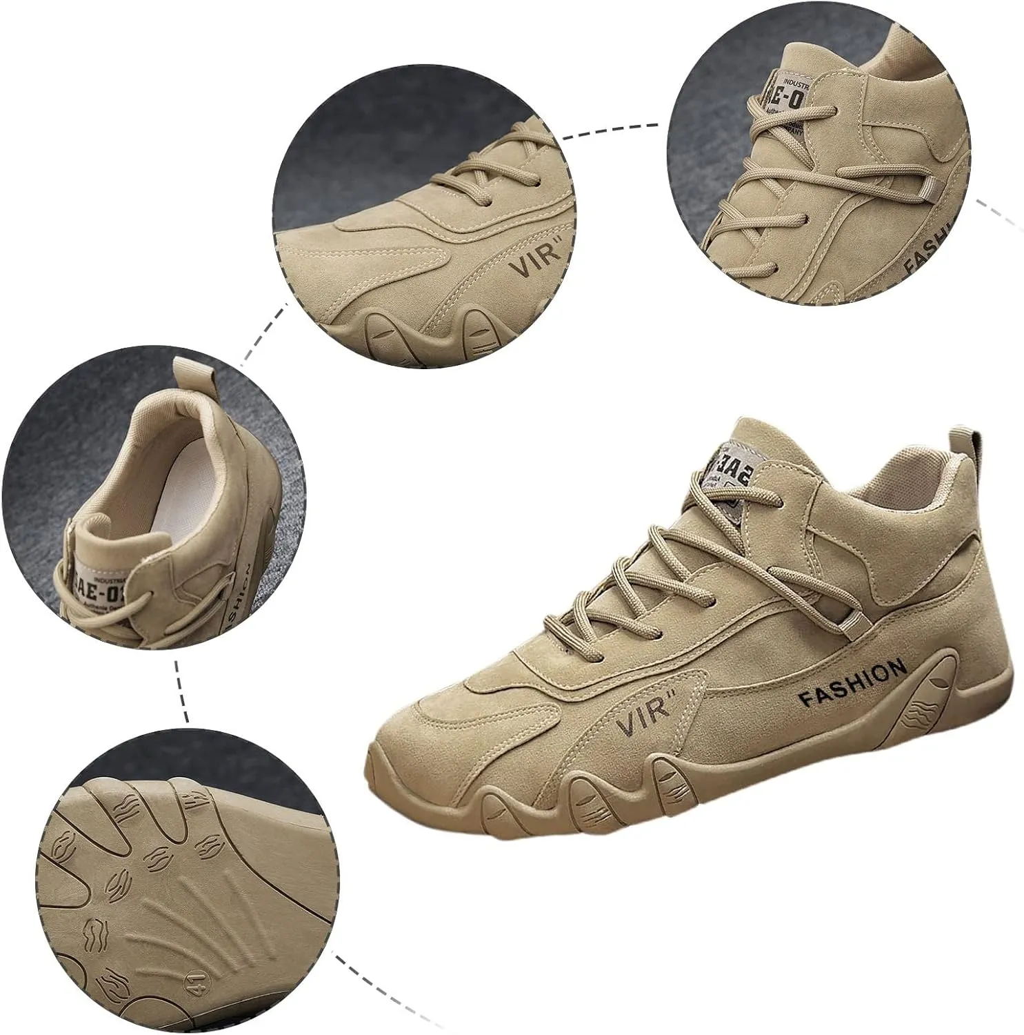 Men's Comfortable Dress Shoes Breathable and Light Outdoor Comfy Walking Shoe Hook and Loop Orthopedic Sneakers