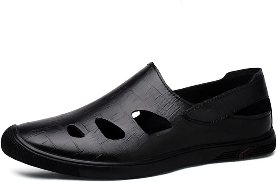 Men's Genuine Leather Loafers Shoes Fashion Slip-on Casual Soft Summer Driving Shoes