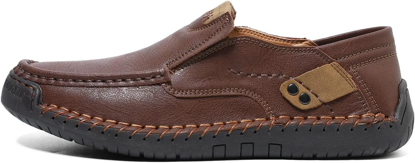 Men's Handmade Slip on Genuine Leather Loafers Soft Breathable Driving Shoes
