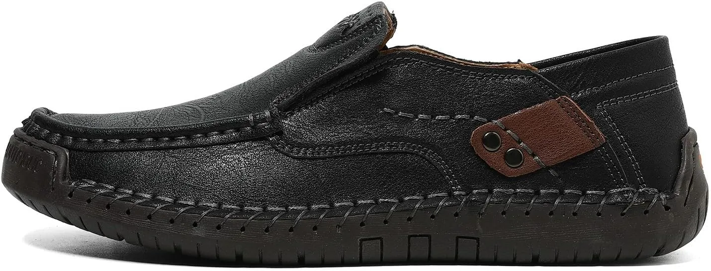 Men's Handmade Slip on Genuine Leather Loafers Soft Breathable Driving Shoes