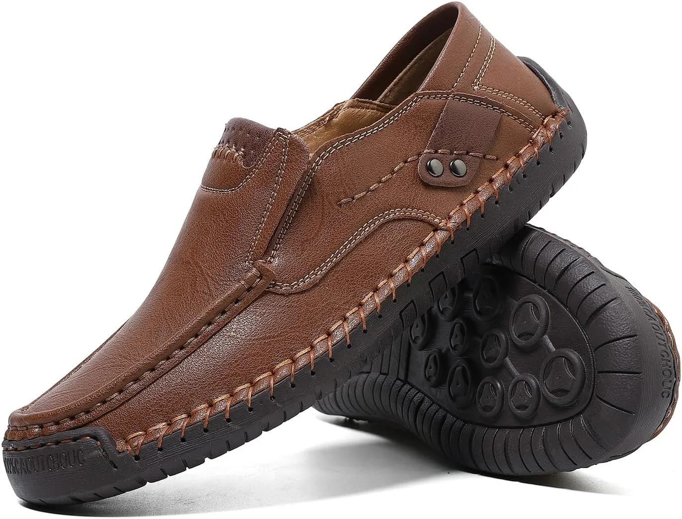 Men's Handmade Slip on Genuine Leather Loafers Soft Breathable Driving Shoes