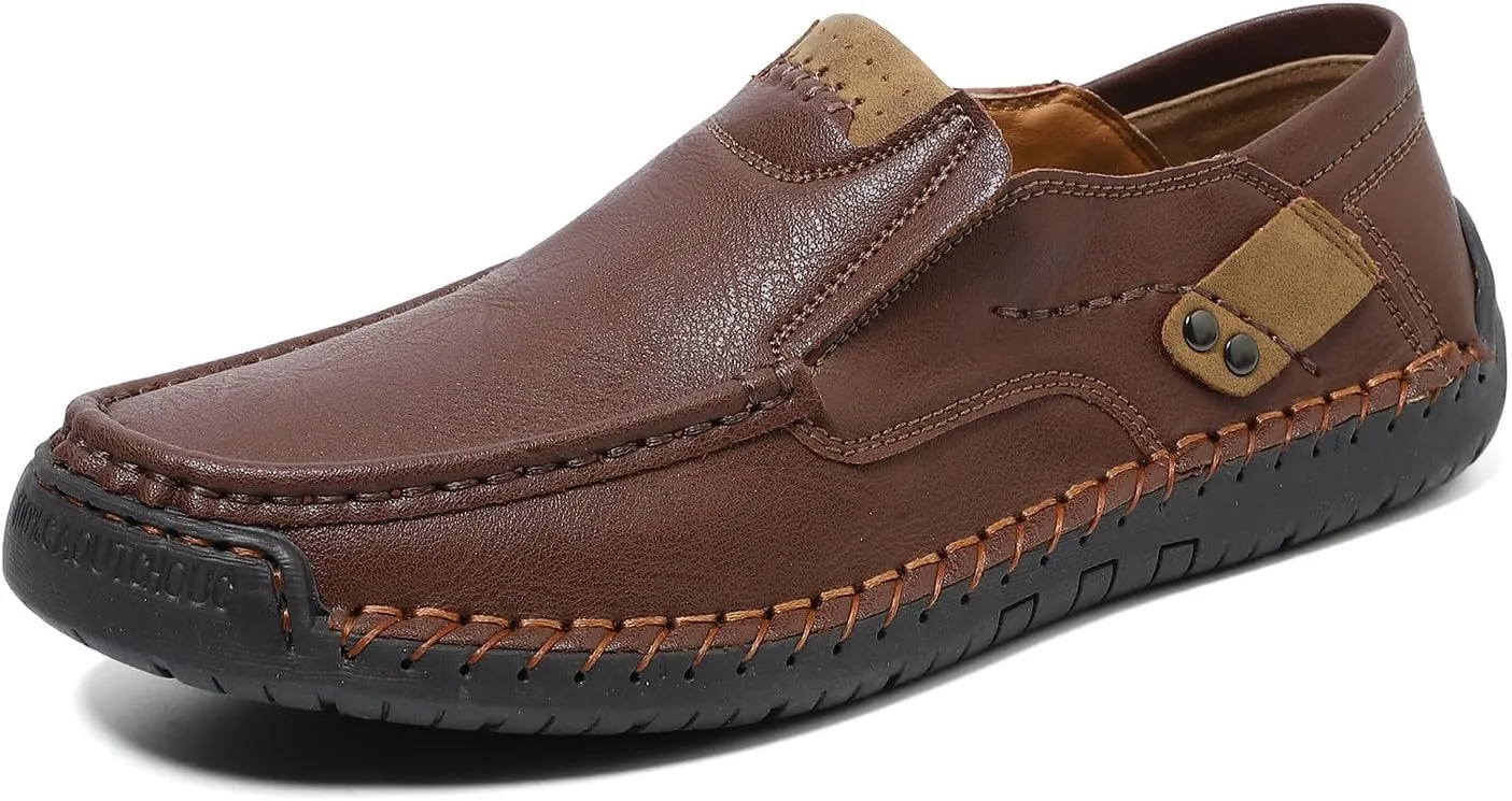 Men's Handmade Slip on Genuine Leather Loafers Soft Breathable Driving Shoes