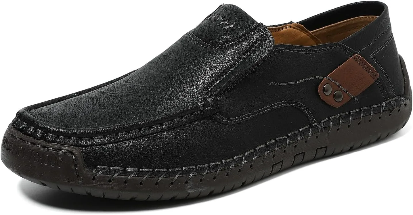 Men's Handmade Slip on Genuine Leather Loafers Soft Breathable Driving Shoes