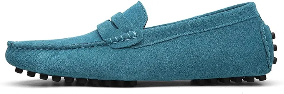 Mens Handmade Suede Leather Casual Loafers Shoes Plus Size Soft Comfortable Driving Walking Shoes