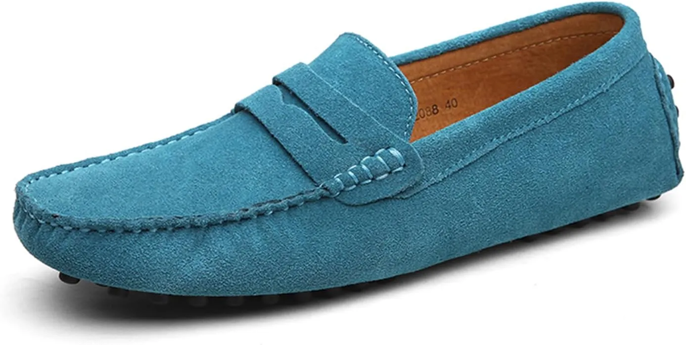 Mens Handmade Suede Leather Casual Loafers Shoes Plus Size Soft Comfortable Driving Walking Shoes