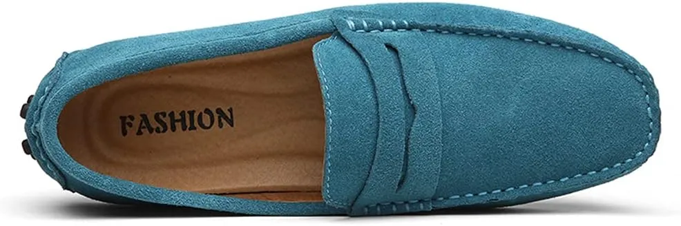 Mens Handmade Suede Leather Casual Loafers Shoes Plus Size Soft Comfortable Driving Walking Shoes