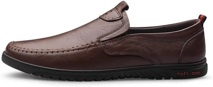 Men's Leather Loafers Casual Slip Ons Soft Penny Loafers Walking Driving Boat Shoes