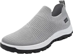 Men's Orthopedic Comfortable Slip-On Shoes Breathable Elastic Fly Woven Mesh Sneaker Lightweight Barefoot Shoes