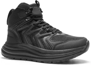Men's Orthopedic Mid Trekking Hiking Boots: Comfortable Plantar Fasciitis Ankle Support Work Walking Running Shoes, Orthotic Cushion Sport Gym Cross Training Trail Sneakers for Foot Heel Pain Relief