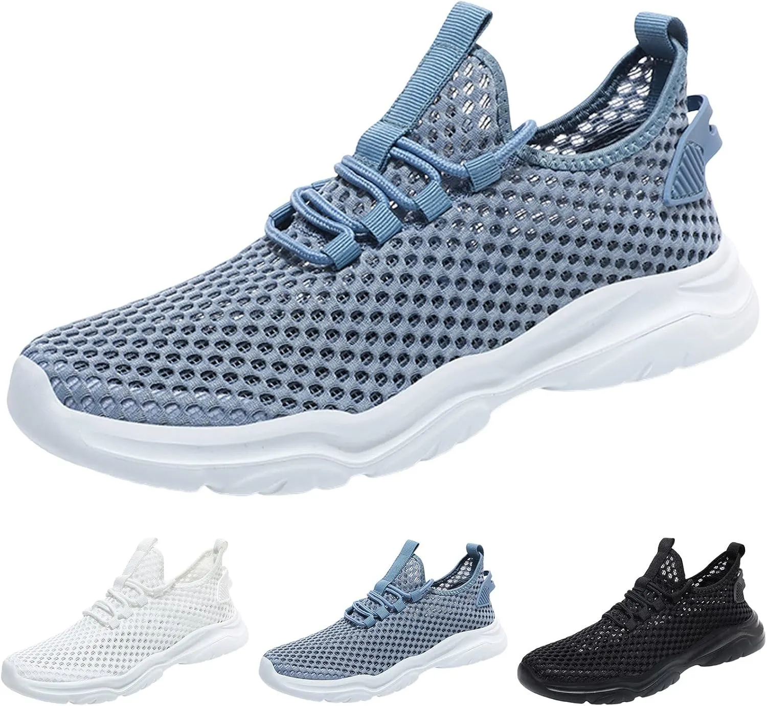 Mens Running Shoes Slip On Tennis Walking Non Slip Sneakers Workout Athletic Lightweight Casual Sport Shoe Ultra Breathable Summer Black Shoe with Arch Support for Men Daily Workout