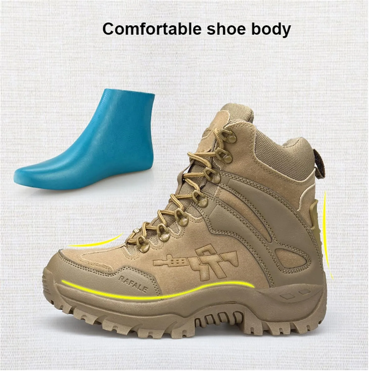 Mens Side Zip & Lace Up Army Tactical Combat Boots,Men's Military Tactical Combat Boots, for Hiking Motorcycling Combat Outdoors