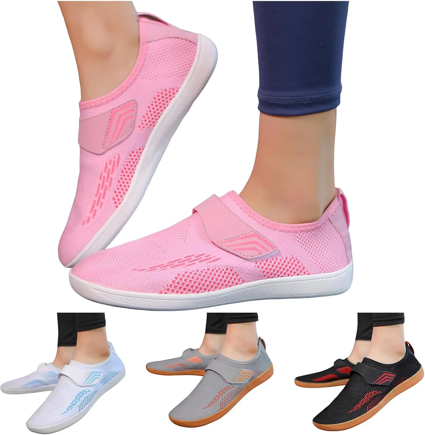 Men's Skate Flat Shoes with Adjustable Strap Men's Comfortable Breathable Mesh Shoes Lightweight Slip on Walking Footwear Summer Spring Daily Work and Workout Gym