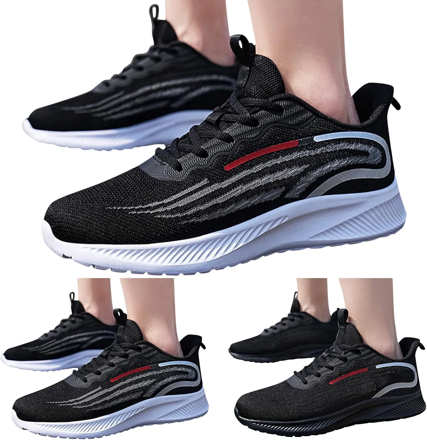 Men's Slip on Walking Shoes Comfortable Memory Foam Ultra Lightweight Breathable Fashion Sneakers Non Slip Travel Jogging Training Gym Shoes Wide Width