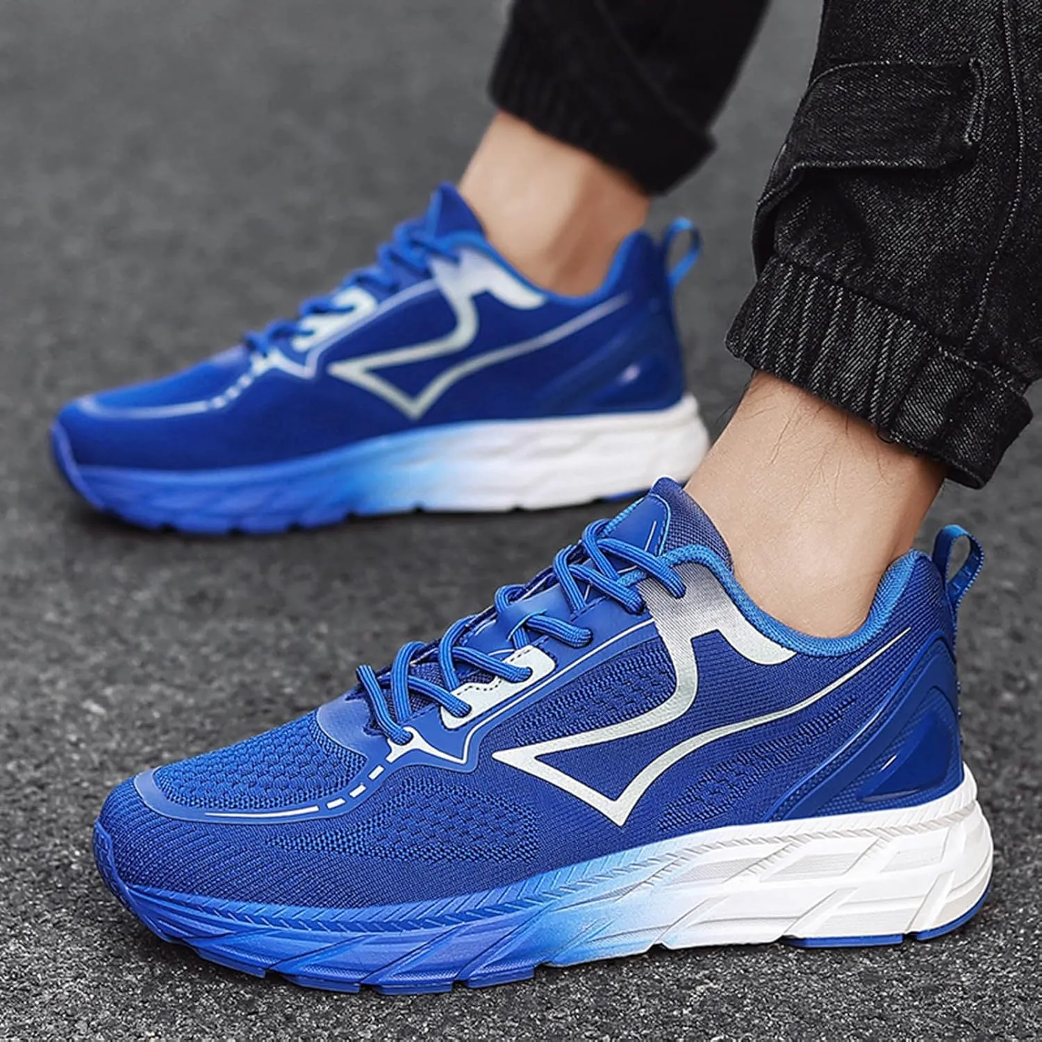Men's Slip on Walking Shoes Comfy Knitted Memory Foam Ultra Lightweight Breathable Fashion Sneakers Non Slip Arch Support Cushioning Training Gym Shoes Wide Width