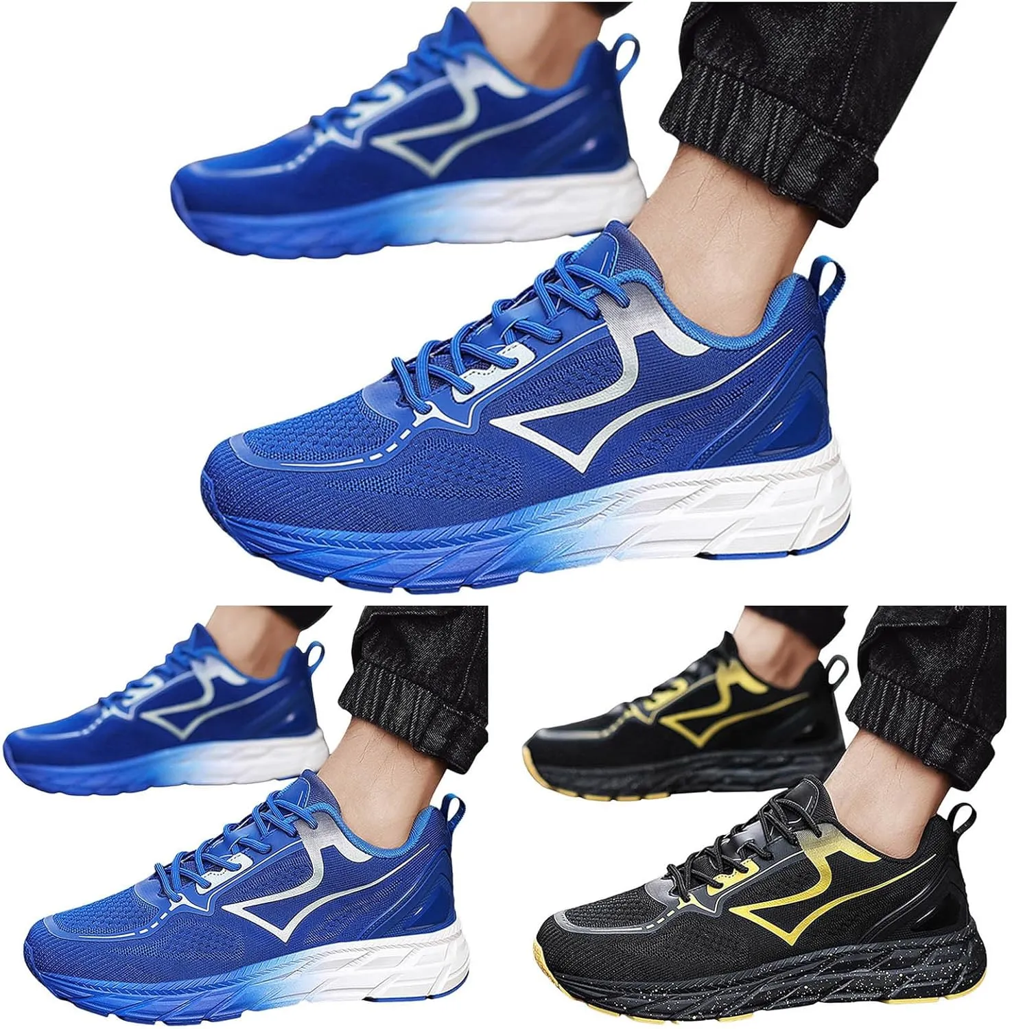 Men's Slip on Walking Shoes Comfy Knitted Memory Foam Ultra Lightweight Breathable Fashion Sneakers Non Slip Arch Support Cushioning Training Gym Shoes Wide Width
