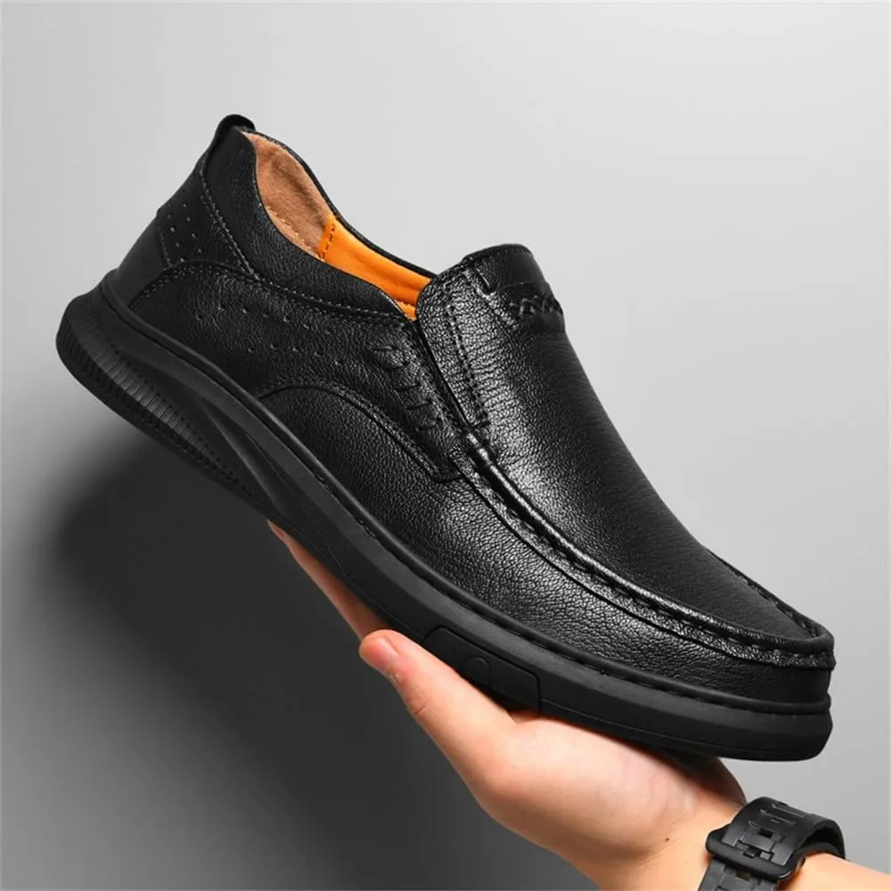 Mens Soft Walking Driving Shoes Genuine Leather Lightweight Breathable Casual Slip on Loafers